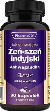 Ginseng - Indisk ginseng Ashwagandgha 20:1 ekstrakt 200mg 90 kapsler PHARMOVIT